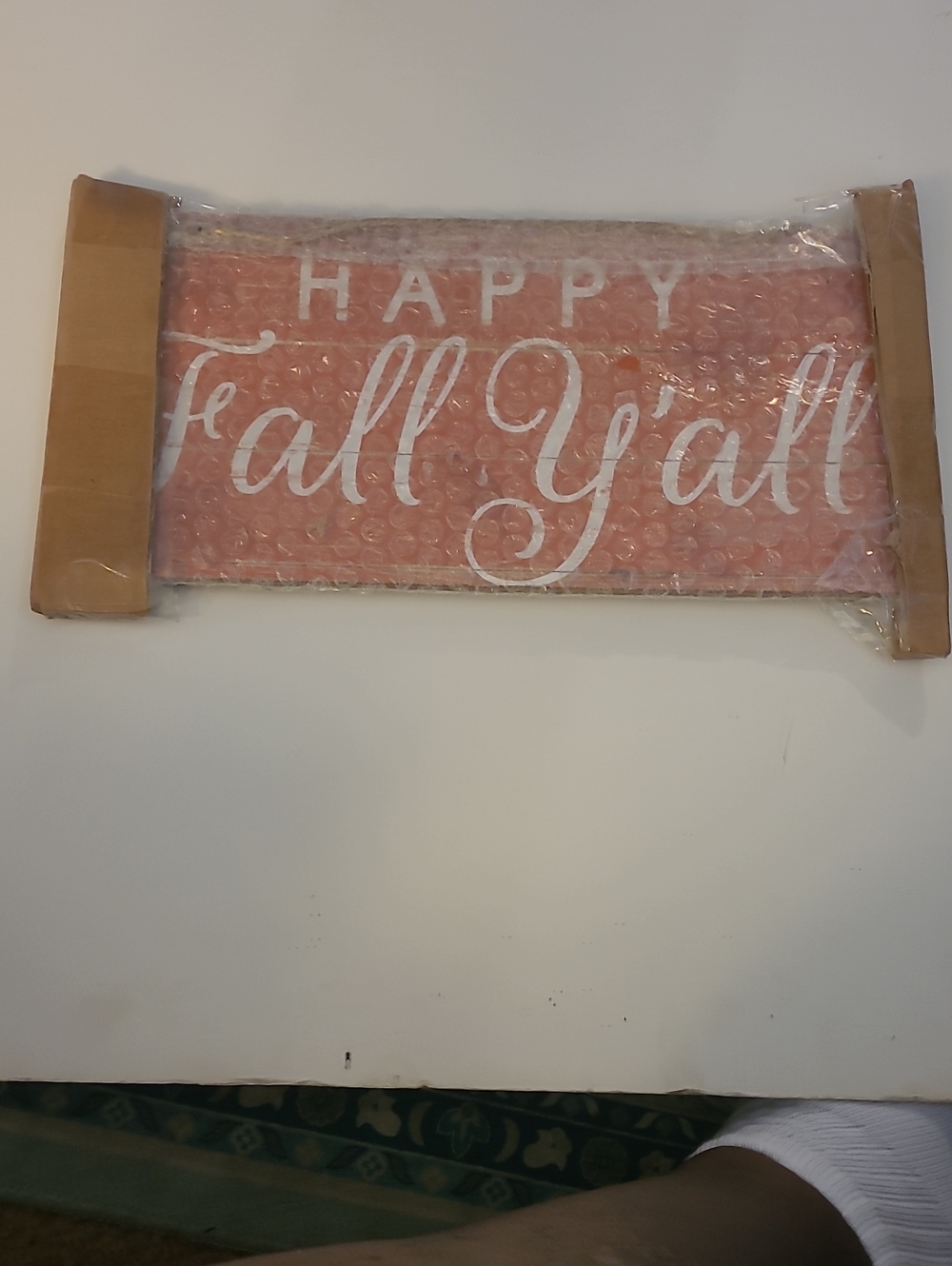 Happy Fall Y'all Pink Wood Wall Sign - Home Accents Decor